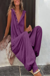 Purple Hooded Jumpsuit